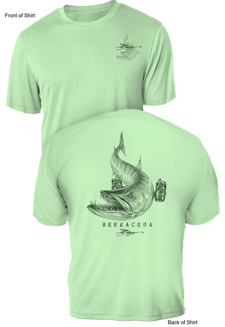 Beeracuda- UV Sun Protection Shirt - 100% Polyester - Short Sleeve UPF 50